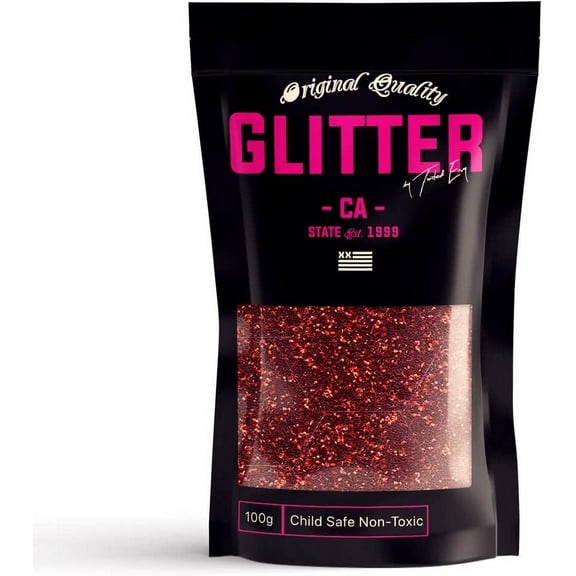 RED Premium Glitter Multi Purpose Dust Powder 100g / 3.5oz for use with Arts & Crafts Wine Glass Decoration Weddings Cards Flowers Cosmetic Face Body