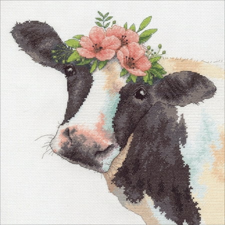 UPC: 0088677353865 | Dimensions 12  x 12  Sweet Cow Counted Cross Stitch Kit  Multi-Color  1 Each