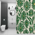 thumbnail image 3 of Spring Floral Shower Curtain for Bathroom, Watercolor Green Flower Grenn Leaf Plan Wood Grain Waterproof Cloth Fabric Bathroom Accessories Set with 12 Rust Proof Plastic Hooks, 54"x78", 3 of 9