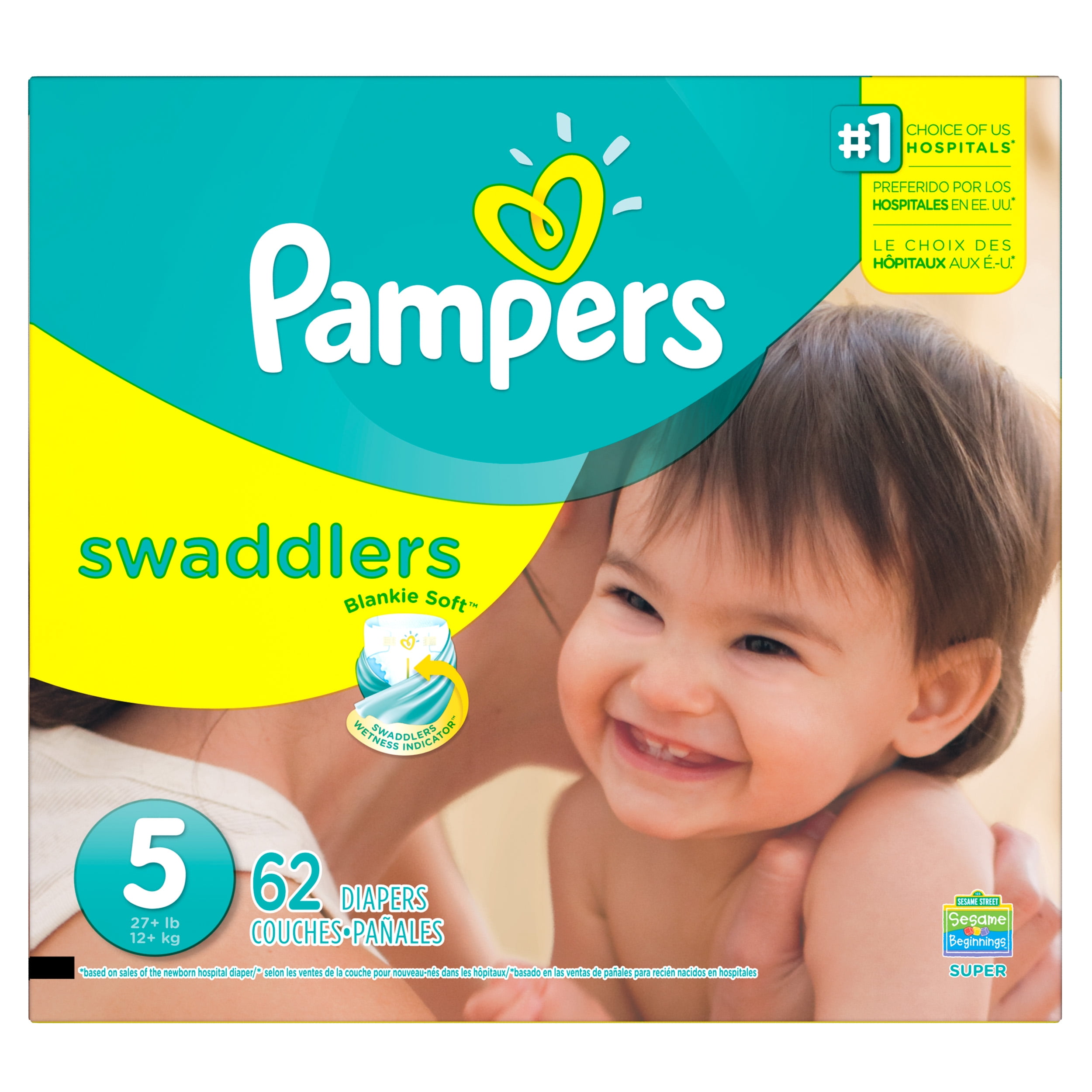 Pampers Swaddlers Diapers Size 5 62 count
