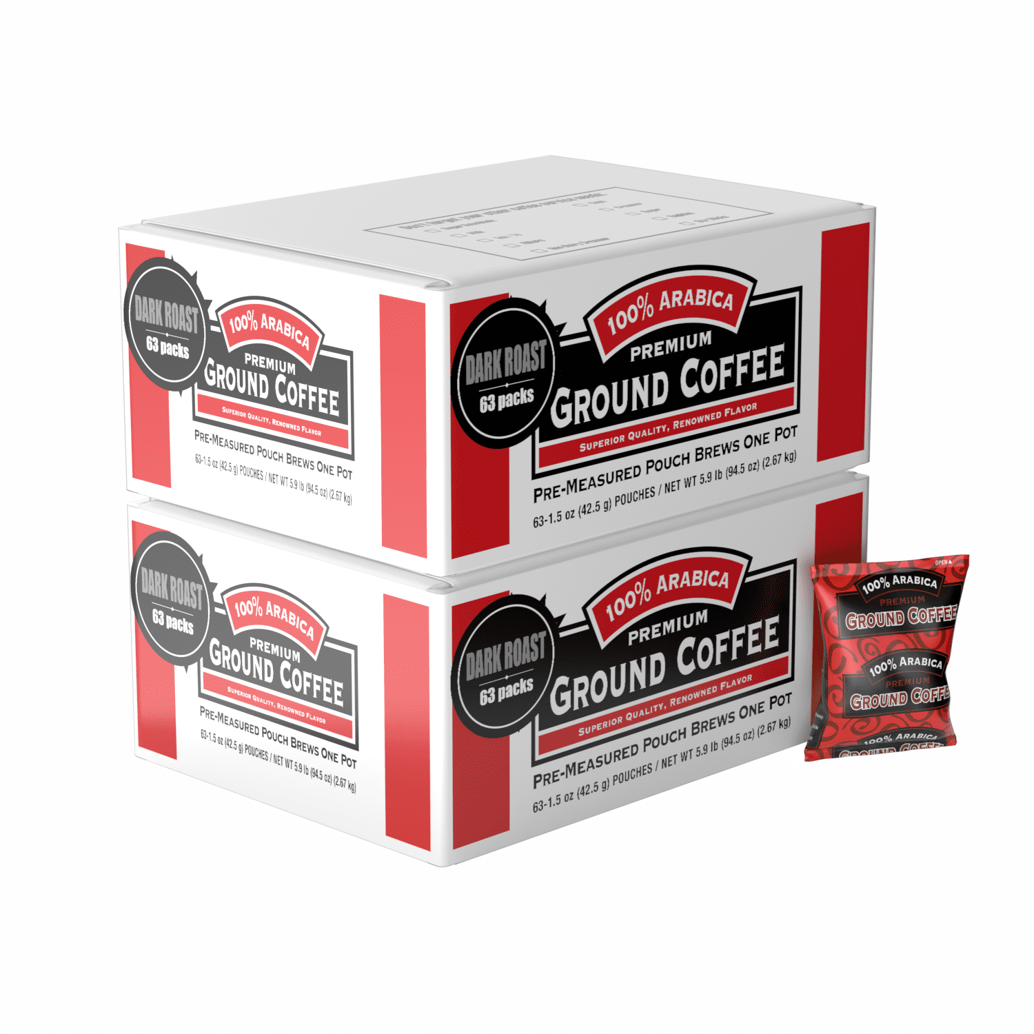 100% Arabica Coffee Dark Roast 1.5 oz. Portion Packs 126 ct.