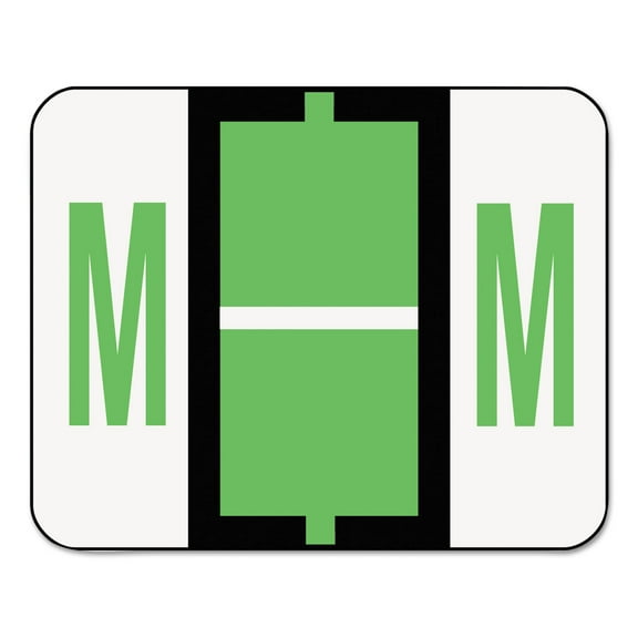 1 in. x 1.25 in. M Color-Coded End Tab Filing Labels - White (500/Roll)