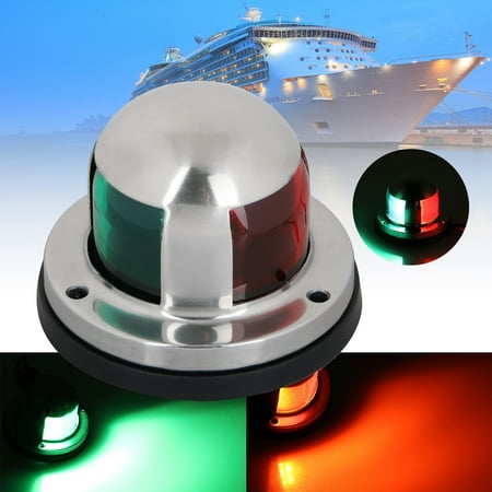 Pontoon Side Light - Sailing Signal Lights,One Red & Green Marine Boat Yacht Light LED Bow Navigation Side Lights 12V Stainless Steel for Bow Side,Port, Starboard, Pontoons, Chandlery Boat, Yacht, Skeeter