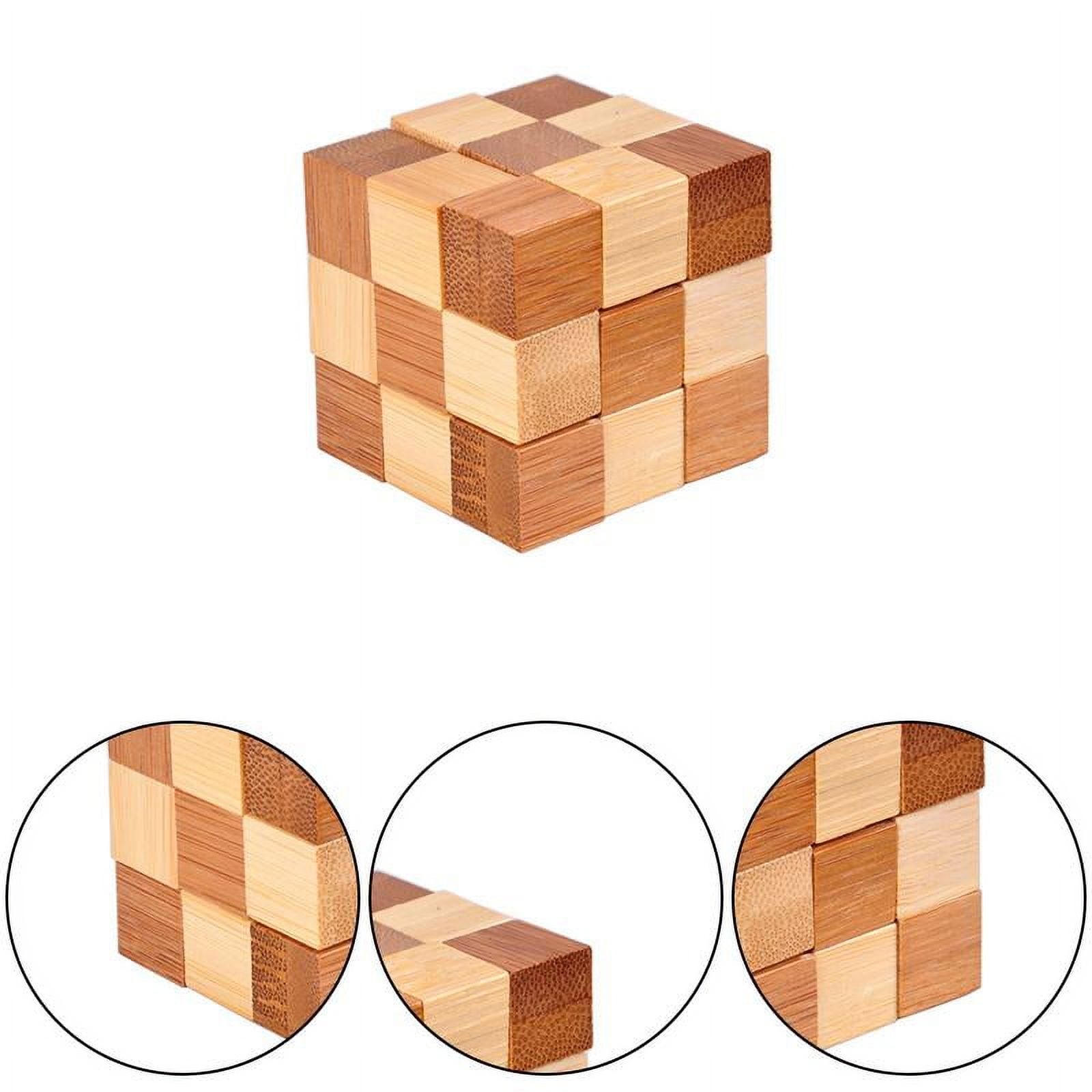 Serrure KongMing en bois, jeu de Puzzle 3D, jouet éducatif pour enfant, 6  pièces