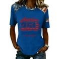 thumbnail image 3 of Youpwaven America 250 Years of Freedom Shirt, Women's 250th Anniversary USA Merchandise, 1776-2026 Patriotic Flag Graphic Tee, Commemorative Color Block Top, 3 of 5
