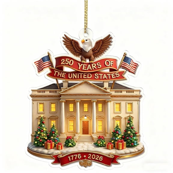 USA 250th Anniversary Ornaments USA Flag Patriotic Pendant 2026 New Commemorative Hanging Keepsake 50 Years USA Anniversary Patriotic Collectible Decorations