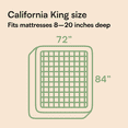 Cal King Comfort Bamboo Mattress Topper 72x84 in, Breathable, Extra