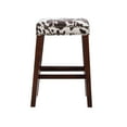 thumbnail image 5 of Linon Renner 30" Saddle Backless Barstool, Walnut/Brown Microfiber Cow Print, 5 of 9
