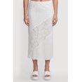 thumbnail image 3 of Women's Pointelle Knit Lace Patchwork Midi Skirt, 3 of 4