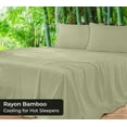 thumbnail image 2 of Royale Linens Bamboo Twin Flat Sheets Only - Cooling Sheets - Organic Viscose Derived from Bamboo - Twin Size Flat Sheet Only - Top Sheet - Breathable & Silky Bedding (Twin, Sage Green), 2 of 9