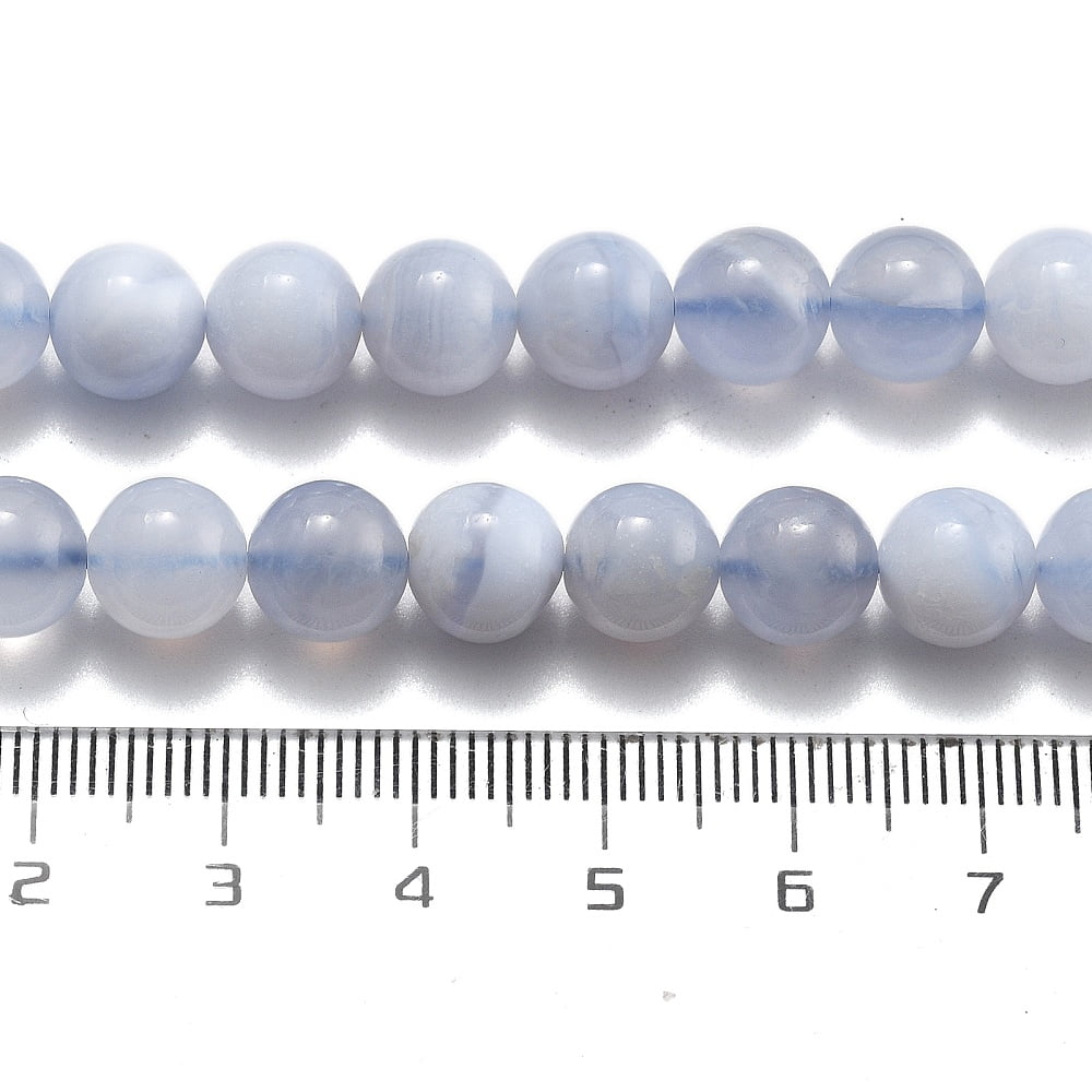 1 strand Natural Blue Lace Agate Beads Strands Round 8mm Hole: 1mm 49pcs/strand 15.3 inch