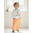 thumbnail image 6 of Miaouyo Toddler Baby Boys Halloween Fall Outfits 3 6 12 18 24 Months 2T 3T O Neck Pumpkin Embroidery Tops Plaid Pants Clothing Sets, 6 of 9