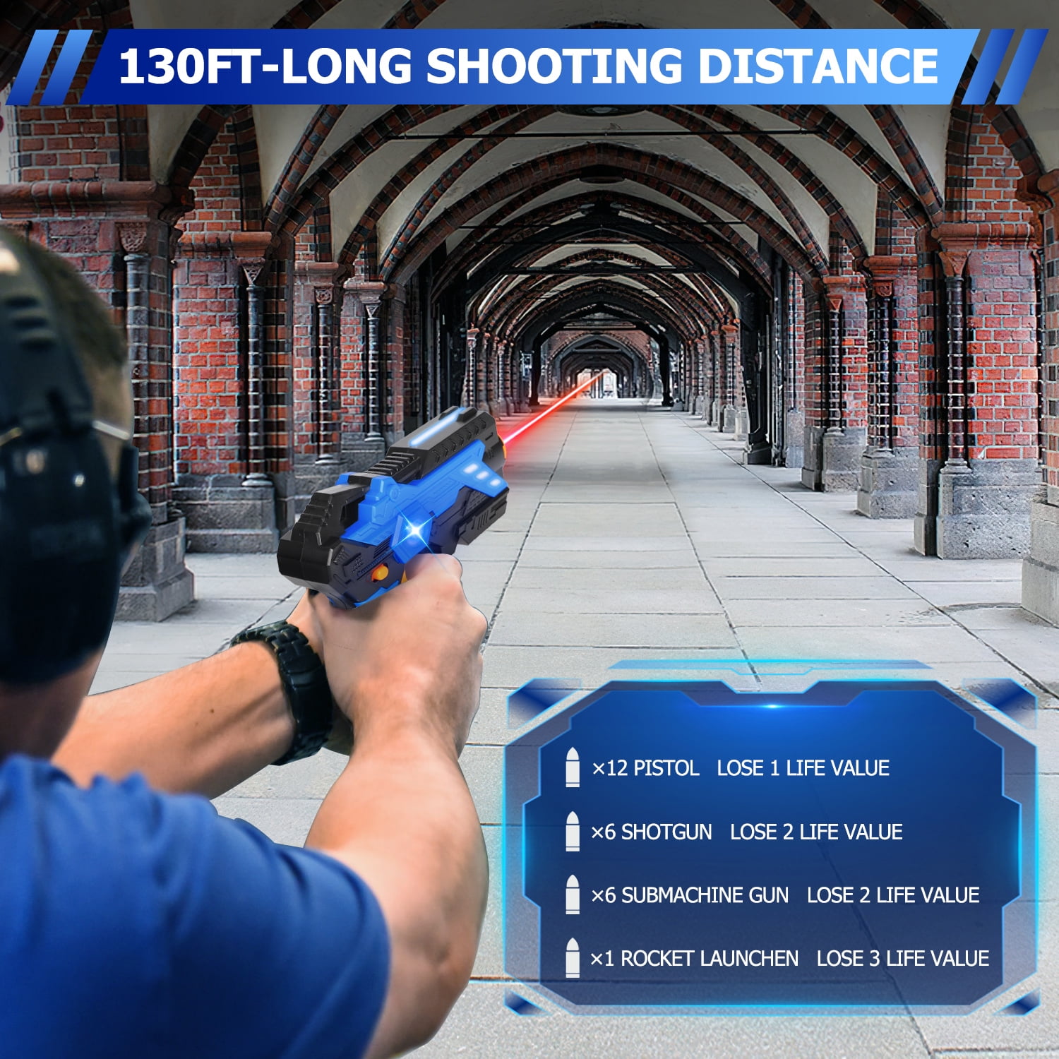 Huge Wave Shooting Tag Set for Kids, Teens & Adults, Infrared Toy Set of 4 Shooting Tag Vest, Indoor and Outdoor Activities Toys, for All Ages Multiplayer Game Best Gift