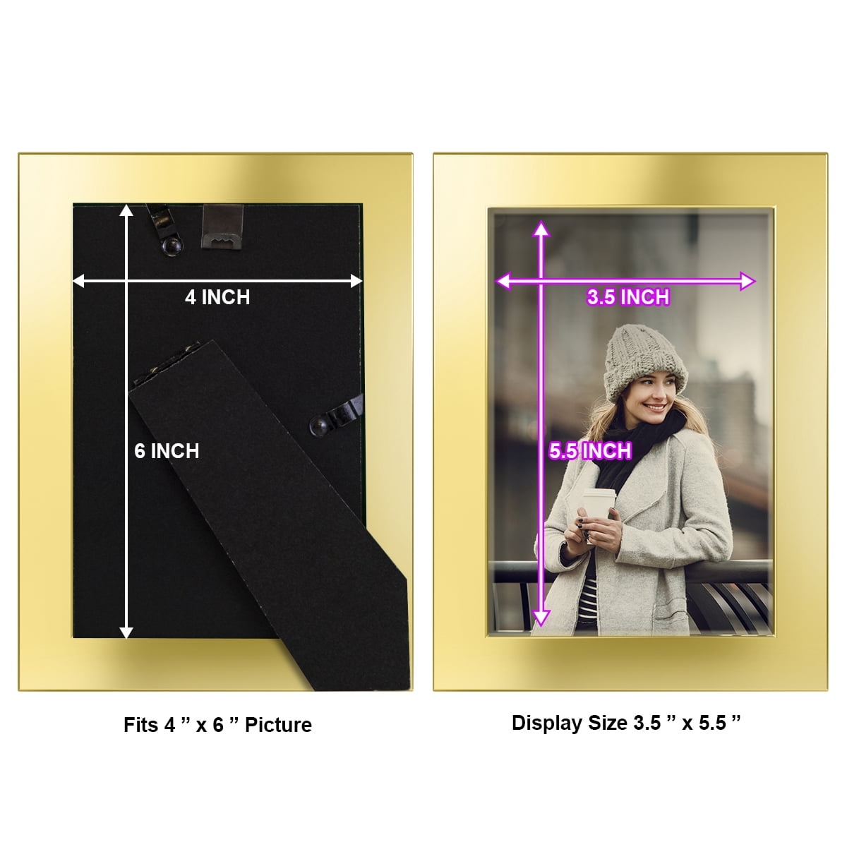 6x8 Solid Wood Picture Frame - Gold