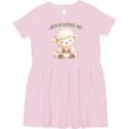 thumbnail image 3 of Inktastic Jesus Loves Me Lamb Girls Toddler Dress, 3 of 5