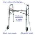 thumbnail image 3 of McKesson Aluminum Junior Folding Walker, Lightweight Mobility Accessory, Adjustable Height, 4 Ct, 3 of 7