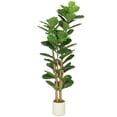 thumbnail image 1 of HOMCOM Faux Fiddle Leaf Fig Tree, 5FT Fake Tree for Indoor Decor, 1 of 10