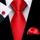 thumbnail image 3 of Set de corbata extra larga Barry.Wang 150 cm de seda roja, 3 of 7