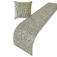 thumbnail image 3 of The HomeCentric King / Queen / Twin Silver Decorative Bed Runner Twin 53"x18" Bed Runner WITHOUT Pillow Cover, Foil, Knotted,Textured Bed Scarf on Jacquard fabric - Polished Silver, 3 of 3
