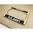thumbnail image 6 of [Officially Licensed Product] - Motorcycle Domed Custom-Made Personalized Metal License Plate Frame with Proud Parent U.S. Army & Star Logo Design - Gold, 6 of 7