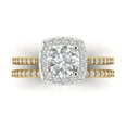 thumbnail image 2 of Clara Pucci 18K Yellow/White Gold Round Cut 1Ct Synthetic White Sapphire Engagement Ring + Matching Band - Luxury Box Included, 2 of 7