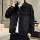 thumbnail image 4 of Abrigo vaquero para hombre, chaqueta vaquera de hombros anchos, abrigo de otoño para hombre, azul desgastado, talla grande, ropa masculina coreana, talla L, Joker, moda, 4 of 5