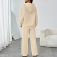 thumbnail image 4 of Wutalume Women's Casual Hooded Sweatshirt and Oversized Wide Leg Joggers Set, Relaxed Fit Sportswear and Lounge Outfit,Beige L, 4 of 6