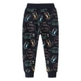 thumbnail image 4 of HAOTAGS Toddler Boys Pants, Narrow-legged Graphic Print Elastic Casual Sports Pants Black 4-5 T, 4 of 7
