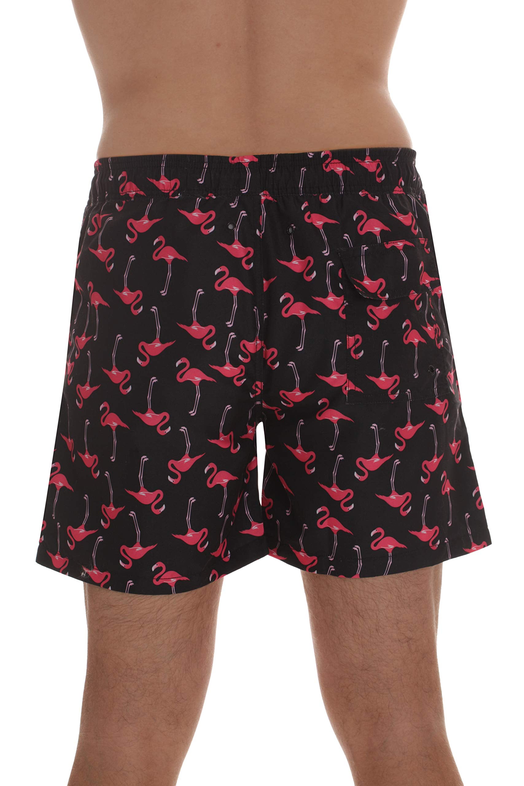 Whiskey and Oak Men's Bathing Suit Swim Trunks 94952-10399-XS (Black - Flamingo, Medium)