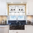 thumbnail image 5 of Yayeee Kitchen Curtains Tier Pair Light Filtering 27"x24" Rod Pocket Short Cafe Window Panel, White Cat, 5 of 7
