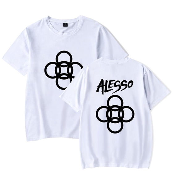 Alesso Merch T-shirt Retro Print Round Neck Short Sleeves Men And Women Hip Hop Street Wear