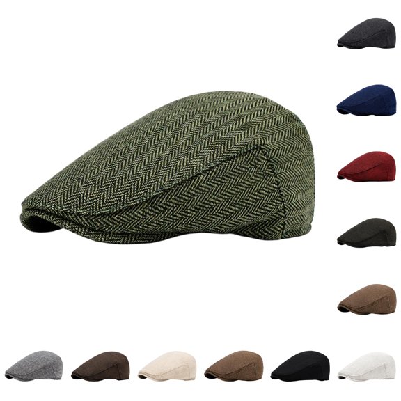 LIUYUNNN Pack of Classic British Style Newsboy Cap In Houndstooth Blend For And Front Brim Beret With Sun Shield Timeless Filigree Hat For All Seasons, One Size