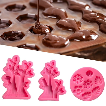

Chocolate Mold 3D Flower Design Wide Application Reusable Rose Flower Silicone Mold for Home
