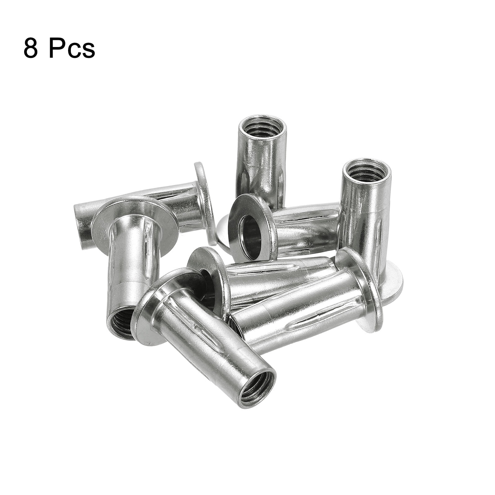 M10 Multi-Grip Rivet Nuts, 8pack Pre-Bulbed Insert Nut 304 Stainless Steel