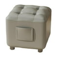 thumbnail image 2 of Reposapiés cuadrado pequeño, reposapiés, otomano, taburete de ocio, puf estable, reposapiés para entrada, dormitorio, interior Gris, 2 of 8