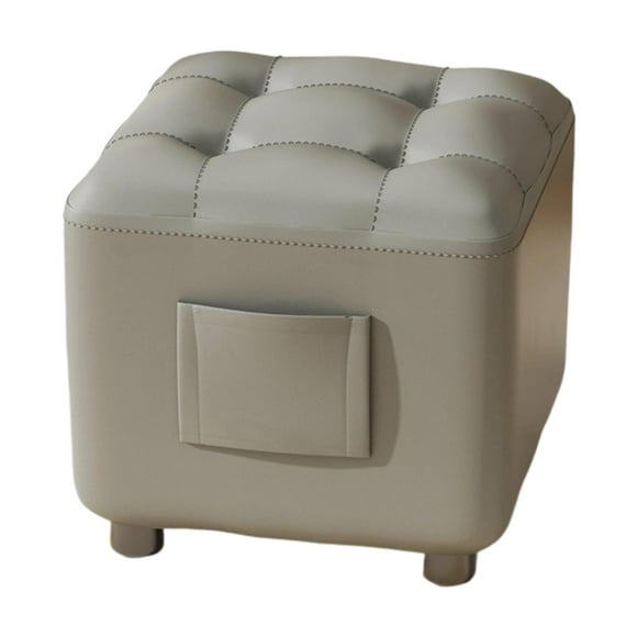 Reposapiés pequeño, otomano, taburete estable para cambiar zapatos, reposapiés, reposapiés para sala de estar, sala de juegos, dormitorio, interior Gris