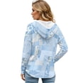 thumbnail image 2 of DISNIMO Floral Printed Shirts for Women Trendy Long Sleeve Hoodies V Neck Sweatshirts Waffle Tunics Top for Fall Winter, S, 2 of 7