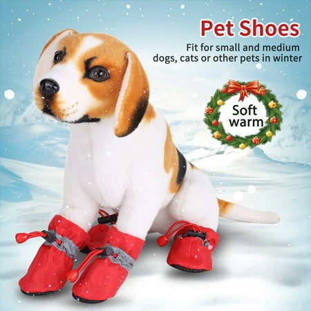Zerone 4Pcs/set No Slip Pet Dog Shoes Boots Waterproof Dog Socks Soft Cotton Padded, Dog Boots, Pet