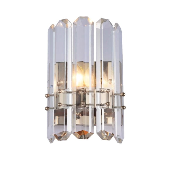 Bethel International Wall Sconce Chrome Metal & Crystal