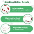 thumbnail image 6 of MODANU 4 Pcs Christmas Stocking Holder , Adjustable Xmas Stocking Fireplace Hangers, Metal Weighted Mantle Garland Clips Hook for Extra Thick, Large, Flat, Square, Brick, Wood Mantle, Red, 6 of 7