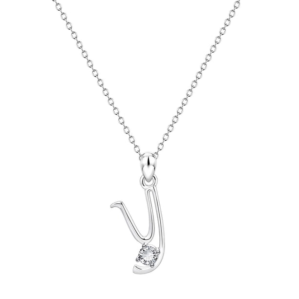 26 Initial Alphabet Shape Rhinestone Collar para Mujeres Collares para Mujeres A Z 26 Alphabet Initial Silver Collares para Mujeres Niñas