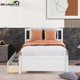 thumbnail image 4 of Bellemave Twin Size Platform Bed with 2 Storage Drawers,Solid Wood Twin Bed Frame with Headboard,Storage Bed with Slat Supports for Teens, Adults,White, 4 of 11