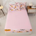 thumbnail image 4 of Homewish Cute Halloween Pumpkin Zipper Full Size Comforter Sets with Fitted Sheet and 2 Pillowcases for Girls, Ghost Bat Moon Stars Zipper Bedding Set, Pink Reversible, 4-Piece, 4 of 6