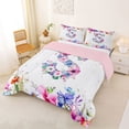 thumbnail image 2 of Castle Fairy Floral Letter S Full Size Comforter Sets 3 Pieces for Adults,Chic Flowers Bedding Sets,Pink Reversible, 2 of 6
