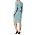 thumbnail image 3 of INSPIRE CHIC Women's Dress Formal Asymmetrical Neck Long Sleeve Midi Stretch Dresses XL Light Blue, 3 of 5