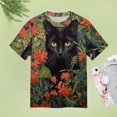 thumbnail image 4 of The Cat Is Hiding Women's Short Sleeve T-Shirt Crew Neck Casual Summer Trendy Loose Fit Tops, 4 of 6