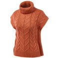 thumbnail image 4 of FashionMille Women Oversized Regular Fit Cable Knitted Vest Sweater High Neck Pullover Top, 4 of 5