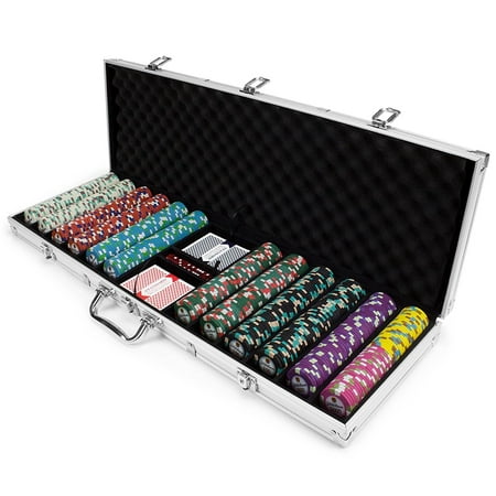 Poker Chips Set, Claysmith 600ct Showdown Texas Holdem Travel Poker Chip Case