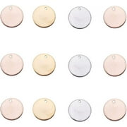 PH PandaHall 304 Stainless Steel Stamping Tag, 60 Pcs 3 Colors 15mm/0.6" Round Stamping Blank Pendants Charms for Bracelet Necklace Pendant Jewelry DIY Craft Making