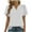 White, variant on Enjoytime Dressy Tops for Women Solid Color V-Neck Pleated Base Blouse Short Sleeve Shirts Business Work Casual Shirts Black L
